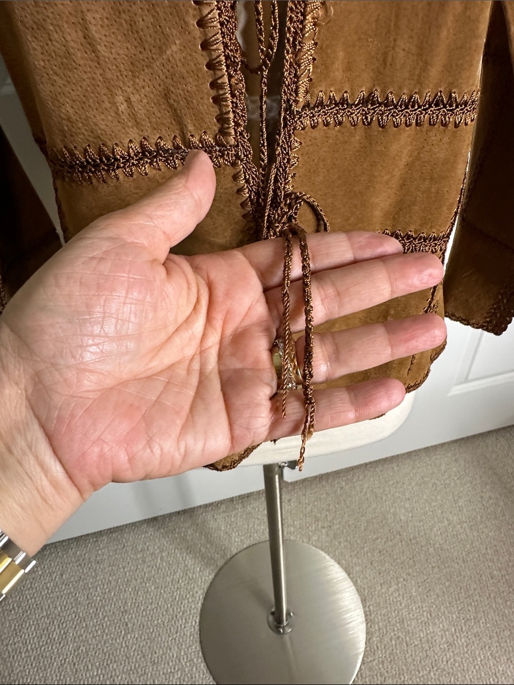 Outbrook Suede leather Blazer Jacket SzSmall - Picture 5 of 11